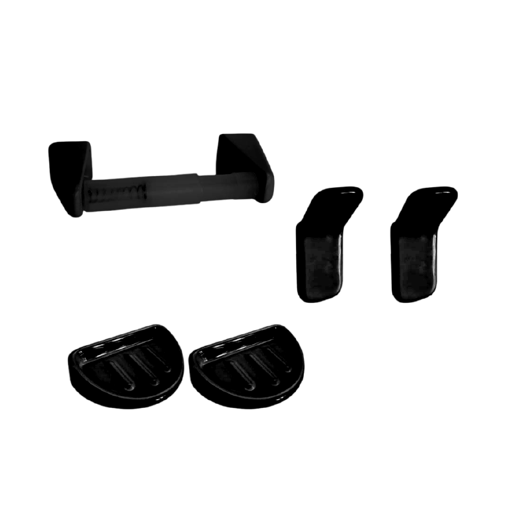 COMBO JUEGO 5 PIEZAS MALVA NEGRO